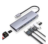 LENTION 7-in-1 Hub USB C HDMI 4K, PD 100W, 3 USB 3.0, Lettore di Schede SD/Micro SD, Adattatore per 2023-2016 MacBook Pro M2 M1, Mac Air, iPhone 15 Plus Pro Max, Surface Pro 9 (C36b, Grigio Spazio)