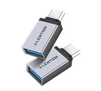 LENTION Adattatore da USB-C a USB (2 Pezzi), Adattatore USB Type C, Conversione da Thunderbolt 4/3 a USB 3.0, per MacBook Pro 2024-2016, Nuovo Mac Air/iPad Pro, iPhone 15 Plus Pro Max (C3-2, Grigio)