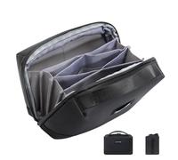 LENTION Custodia da Viaggio Portatile per Cavi, Borsa Organizer per Accessori, Impermeabile e Antiurto, Elettrici Organizza Cavo Borsa per Caricabatterie, Cavi, Hub, Power Bank, Hard Disk (M372, Nero)