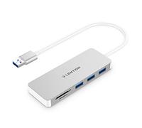 LENTION Hub Tipo A a 3 Porte USB 3.0 con Lettore Schede SD e Micro SD per MicroSDXC/SDXC/Micro SD/SD/Micro SDHC/SDHC, Schede UHS-I, Adattatore Multiporta per MacBook, Surface, e Altro (Argento)