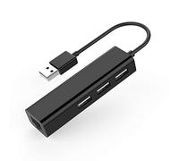 LENTION Hub USB 3 Porte con Adattatore LAN RJ45 Dock Ethernet per Laptop Extender di Rete, Compatibile con MacBook Air/Pro (Generazione Precedente), Chromebook, Laptop Windows(CB-USB2.0, Nero)