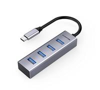 LENTION Hub USB C, 4 Porte USB 3.0 5Gbps, Adattatore USB C a USB OTG, Per MacBook Pro 2025-2016, Nuovo MacBook Air, iPad Air Pro, iPhone 17 Plus Pro Max, Surface Pro 9 8 (C22s, Grigio)