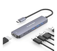 LENTION Hub USB C a HDMI 4K@60Hz, PD 100W, Adattatore USB C USB 3.0 (Porte Tipo-A e Tipo-C), per MacBook Pro/Air 2026-2016, MacBook Neo, iPad Pro, Surface, iPhone 17/16/15 Serie (Grigio)