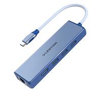 LENTION Hub USB C a HDMI 4K, Ethernet 1000M, 3 Dongle USB 3.0, Adattatore per 2023-2016 MacBook Pro M2 M1, Nuovo Mac Air, iPhone 15 Plus Pro Max, Surface Pro 9, Chromebook (C25, Blu)