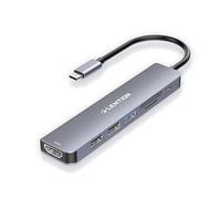 LENTION Hub USB C con HDMI 4K@60Hz, PD 100W, USB 3.0 e 2.0, Lettore di Schede SD/TF, Adattatore USB C a USB per MacBook Pro/Air 2026-2016, Nuovo iPad Pro, Surface, iPhone 17/16/15 Serie (Grigio)