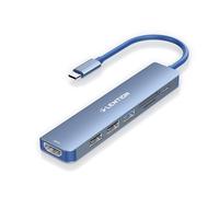 LENTION Hub USB C con HDMI 4K@60Hz, PD 100W, USB 3.0 e 2.0, Lettore di Schede SD/TF, Adattatore USB C a USB per MacBook Pro 2026-2016, Nuovo MacBook Air, Surface, iPhone 17/16/15 Serie (Blu)