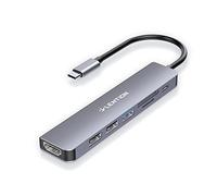 LENTION Hub USB C con HDMI 4K, PD 100W, USB 3.0 e 2.0, Lettore SD/TF, Adattatore per 2024-2016 MacBook Pro M1/M2/M3/M4, Nuovo Mac Air, iPhone Serie 16/15 e Altro (CE18, Grigio)
