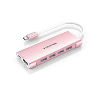 LENTION Hub USB C HDMI 4K, 4 Porte USB 3.0, PD 100W Ricarica di Tipo C, Adattatore per 2024-2016 MacBook Pro, Nuovo Mac Air, iPhone 15 Plus Pro Max, Surface 9, Chromebook (C35H, Oro Rosa)