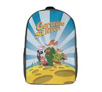 LENTLY Geronimo Stilton 3D Printing Backpack With Zip for Boys And Girls Gym School Bag Rucksack for Beach Party Outdoor Travel Suitable for Students 17inch