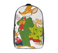 LENTLY Geronimo Stilton Zaino Per Studenti, Zaini Stampati in 3D, Zaino Per Asilo Nido O Scuola Materna Zaino Ad Alta Capacità Per Ragazze E Ragazzi 17inch