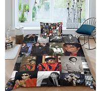 LENTLY Michael Jackson 2 Pezzi, Con Federa Biancheria Da Letto Motivo Copripiumino Con in Microfibra, Con Federa,morbido, Resistente, Traspirante Single(135x200cm)