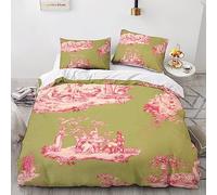 LENTLY Motivo di Toile De Jouy Set Di Biancheria Da Letto Per Stampa 3D, Stampa Copripiumino Biancheria Da Letto Per Ragazzi E Ragazze King(220x240cm)