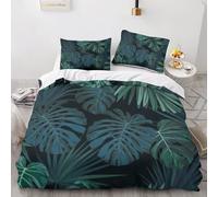 LENTLY Pianta tropicales 3 Pezzi, Con Federa Biancheria Da Letto Motivo Copripiumino Con in Microfibra, Con Federa,morbido, Resistente, Traspirante King(220x240cm)
