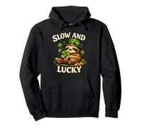 Lento E Fortunato Bradipo St Patricks Day Leprechaun Shamrock Felpa con Cappuccio