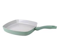 Lentz Bistecchiera XL, 28 x 28 cm, rivestimento antiaderente in ceramica, manico soft touch, per tutti i piani cottura, compresi quelli a induzione (verde pastello)