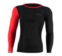 Lenz 6.0 Merino Crew Neck Camicia funzionale (Black/Red,L)
