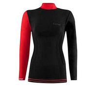 Lenz 6.0 Merino Turtle Neck Camicia longsleeve da donna (Black/Red,L)