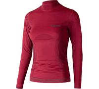 Lenz 6.0 Merino Turtle Neck Camicia longsleeve da donna, rosso scuro, Taglia L
