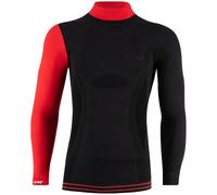 Lenz 6.0 Merino Turtle Neck Camicia Longsleeve, nero/rosso, Taglia L