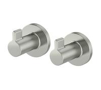 Lenz Ganci per asciugamani NOA in nichel - Set da 2 - Versatile - Montaggio a parete con materiale di fissaggio - Superficie facile da pulire e lavorazione di alta qualità - 4646822