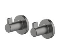 Lenz Gancio per asciugamani SIVO in grafite - Set da 2 - Versatile - Montaggio a parete con materiale di fissaggio - Superficie facile da pulire e lavorazione di alta qualità - 4246852