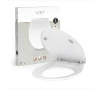 Lenz JENO SLIM 41040161 - Sedile WC a forma ovale, con chiusura delicata, sfoderabile per la pulizia, superficie igienica, montaggio dall'alto