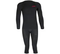 Lenz Merino 3/4 Set di biancheria intima funzionale, nero, Taglia S/M