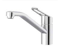 Lenz Mila 46060602 - Rubinetto da cucina cromato, altezza comoda e beccuccio orientabile a 180°, con fissaggio rapido, superficie facile da pulire, ugello miscelatore di marca e cartuccia in ceramica