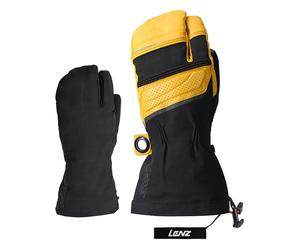 Lenz - Moffole riscaldate a tre dita in Primaloft® - Heat Glove 8.0 Finger Cap Lobster Unisex Black/Yellow - Taglia S - Giallo
