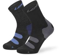 Lenz Outdoor 1.0 Calzini - Confezione da 2, nero-grigio-blu, taglia 39 40 41 per maschi