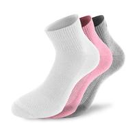 Lenz Performance Quarter Tech Calzini, grigio-bianco-rosa, taglia 39 40 41 42 per maschi