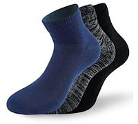 Lenz Performance Quarter Tech Calzini, nero-grigio-blu, taglia 43 44 45 46 per maschi