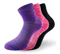 Lenz Performance Quarter Tech Calzini, nero-rosa-porpora, taglia 39 40 41 42 per maschi