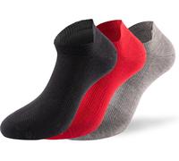 Lenz Performance Sneaker Tech Calzini, nero/grigio/rosso, Taglia 39-42