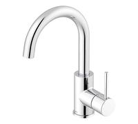 Lenz Rubinetto a bassa pressione Bow² cromato - beccuccio ad arco girevole a 360° - con valvola EasyClean Pop-up - facile da installare - Superficie di alta qualità e facile da pulire - 46010902