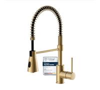Lenz Rubinetto da cucina KALANI² effetto oro - Soffione a sospensione con 2 tipi di getto e beccuccio ad arco girevole a 360° - Facile installazione - 46070341
