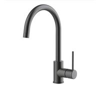Lenz Rubinetto da cucina LIO in grafite - con funzione risparmio idrico a 2 livelli - erogatore alto e orientabile a 360° - superficie anti-impronte - altezza 36 cm - 42030031