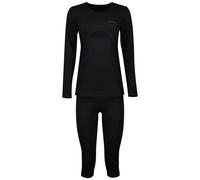 Set di biancheria intima e pantaloni 3/4 in merino da donna Lenz Noir XS/S