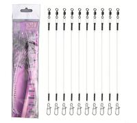 Lenza da pesca in fluorocarbonio, 10 pezzi, 718 kg, test con rotella girevole e chiusura a scatto per un'esperienza di lancio ottimale (14 kg 30 cm)