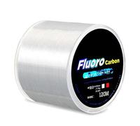 Lenza da pesca rivestita in fluorocarbonio da 120 metri, diametro 0,2 mm-0,6 mm, 7,15-45 libbre, trattamento superficiale con molecole di nylon,Bianco,1.0-Diametro 0,165 mm-5,39 libbre