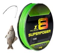 Lenza da robusta - Linea di treccia da sul ghiaccio verde fluo, a bassa memoria, Superline 8 fili resistenti all'abrasione da 164 metri per stagno, ruscello, lago, fiume, acqua salata