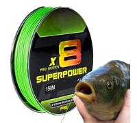 Lenza di treccia - Lenza da pesca verde fluorescente di qualità professionale, 164 cantieri 8 fili Percezione stealth per pesca sul ghiaccio, pesca selvatica all'aperto acqua salata