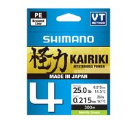 Shimano Line Kairiki 4 - Lenza da pesca M, 300 m, 0,215 mm, 16,7 kg, colore: Verde