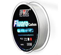 Lenza per esche da pesca in fluorocarbonio da 100 m, con leader in fibra di carbonio 4 13/34, forza 14,5 kg per una resistenza superiore e un aspetto invisibile (3,5-0,30 mm-7,1 kg bianco)