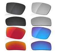 LenzReborn Lente di ricambio polarizzata per occhiali da sole Oakley Gascan OO9014 - Altre opzioni, nero scuro + grigio argento + rosso fuoco + blu ghiaccio, Taglia unica