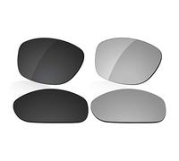 LenzReborn Lente Polarizzata Ricambio per Arnette Hot Shot AN4182 Sunglass - Altre opzioni, nero scuro + grigio argento, Taglia unica