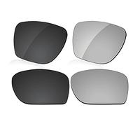 LenzReborn Lente Polarizzata Ricambio per Oakley Sylas OO9448 Sunglass - Altre opzioni, nero scuro + grigio argento, Taglia unica