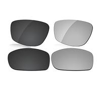 LenzReborn Polarized Lens Replacement for Oakley Jawbone Sunglass - Dark Black+Silver Grey