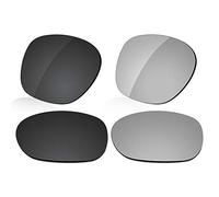 LenzReborn Polarized Lens Replacement for Oakley Latch OO9265 Sunglass - Dark Black+Silver Grey