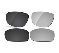 LenzReborn Sostituzione lente polarizzata compatibile con Ray-Ban RB3445-61 Sunglass - Altre opzioni, nero scuro + grigio argento, Taglia unica